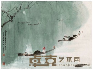 傅抱石 江南春色图 镜心 34X46cm
